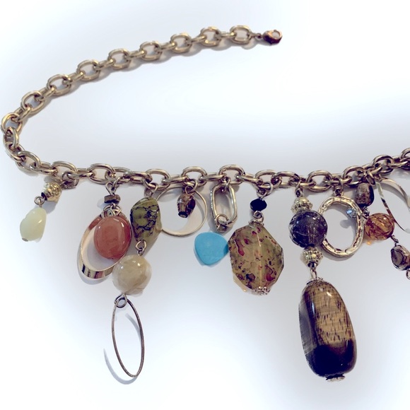 Women’s Statement Necklace Gold-tone Colorful Party Date Night Church Office - Picture 4 of 12